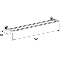 Полотенцедержатель Remer Forma двойной Хром арт-FR33CR — фото 2, Полотенцедержатели