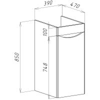 Тумба под раковину Bellezza Олиссия 100 R Серая арт-4639417661427 — фото 2, Тумбы под раковину