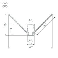 Профиль алюминиевый Arlight встраиваемый для контурной подсветки Серебристый арт-034973 — фото 3, Профили для светодиодных лент