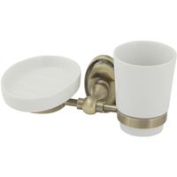 Стакан для зубных щеток с мыльницей Veragio Bonjour Бронза арт-VR.BNR-7843.BR — фото 1, Стаканы для зубных щеток