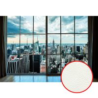 Фреска Ortograf Небоскребы 30565 Фактура флок FLK Флизелин (4*2,7) Серый/Голубой, Город арт-30565 (флок FLK) — фото 1, Фрески