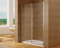 Душевая дверь Aquanet Cinetic AE12-N-90H190U-CT + AE12-F-80H190U-CT 170 профиль Хром стекло прозрачное арт-254241 — фото 2, Распашные душевые двери