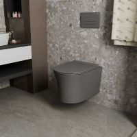Унитаз Point Вега подвесной Серый матовый с сиденьем Микролифт арт-PN41711GM — фото 5, Подвесные унитазы