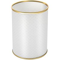 Ведро для мусора Geralis Punto Белое, кант Золото, 3 л арт-M-PWG-B — фото 1, Мусорные ведра