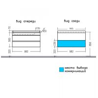 Тумба под раковину СанТа Марс 100 подвесная Белый арт-700299 — фото 3, Тумбы под раковину