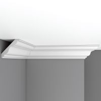 Товар: Карниз Decomaster 2400x85x85 мм арт-96406 - фото 1 Карниз Decomaster 2400x85x85 мм арт-96406 — фото 1, Карнизы