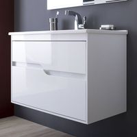 Тумба под раковину Aquanet Модена 85 подвесная Белый глянец арт-196965 — фото 8, Тумбы под раковину