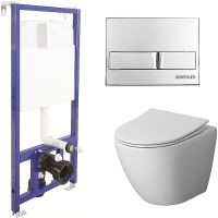 Комплект унитаза Niagara Vista NG-9301 с инсталляцией Berges Novum L3 040213 с сиденьем Микролифт и клавишей смыва Хром арт-NG-9301+040213 — фото 1, Комплекты унитаз + инсталляция