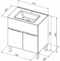 Товар: Тумба под раковину Aquanet Алвита New 70 Дуб веллингтон белый арт-303902 - фото 9 Тумба под раковину Aquanet Алвита New 70 Дуб веллингтон белый арт-303902 — фото 9, Тумбы под раковину