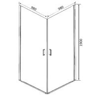 Душевой уголок Orange 100x100 профиль Хром стекло прозрачное арт-E04-100TCR — фото 7, Квадратные душевые уголки