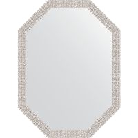 Зеркало Evoform Octagon 58x78 в багетной раме - Мозаика хром 46 мм арт-BY 7007 — фото 1, Зеркала в ванную комнату