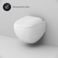 Унитаз AM.PM Sensation FlashClean подвесной с гигиеническим душем и ершиком с сиденьем Микролифт арт-CK30H0904W — фото 9, Подвесные унитазы