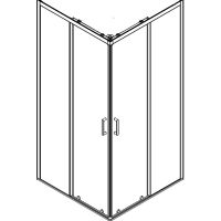 Душевая дверь для кабины Aquanet Passion S 2.0 №1/4 профиль Серебро стекло прозрачное арт-263875 — фото 2, Раздвижные душевые двери