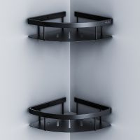 Полка корзина AM.PM Sense L угловая Черная матовая арт-A7454222 — фото 2, Полки для ванной и душа