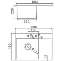 Кухонная мойка Aflorn Premium 58 Сатин арт-AF95848-L — фото 3, Кухонные мойки