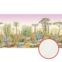 Фреска Ortograf Its Jungle 33659 Фактура флок FLK Флизелин (5,5*3) Розовый/Бежевый/Зеленый, Деревья/Цветы арт-33659 (флок FLK) — фото 1, Фрески