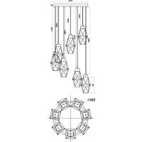 Подвесной светильник Maytoni Modern Cocktail time Прозрачный Золото арт-MOD325PL-07G — фото 4, Подвесные светильники