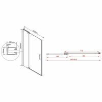 Душевая дверь Vincea Extra 100 профиль Вороненая сталь стекло прозрачное арт-VDP-1E9010CLGM — фото 8, Распашные душевые двери
