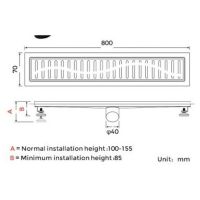 Душевой лоток Gappo с решеткой Оружейная сталь арт-G88007-39 — фото 6, Душевые лотки