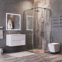 Зеркало Bond Cube 80x80 с подсветкой с сенсорным выключателем арт-M44ZE-8080 — фото 7, Зеркала в ванную комнату