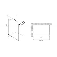 Душевая перегородка Abber Immer Offen 120 профиль Черный стекло прозрачное арт-AG64120BN8 — фото 4, Душевые перегородки