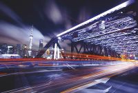 Фреска Ortograf Небоскребы 3001 Фактура флок FLK Флизелин (4*2,7) Синий/Оранжевый, Город арт-3001 (флок FLK) — фото 2, Фрески