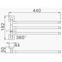 Полотенцедержатель D-Lin поворотный Черный матовый арт-D254222 — фото 2, Полотенцедержатели