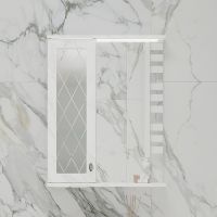 Зеркало со шкафом Volna Milena 55 L с подсветкой Белое арт-zsMLN55.L-01 — фото 1, Зеркальные шкафы в ванную