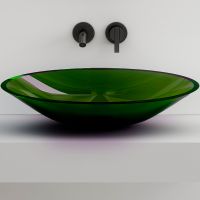 Раковина-чаша Abber Kristall 54 Зеленая арт-AT2812Emerald — фото 2, Раковины накладные