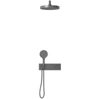 Душевая система Vincea Inspire с термостатом Вороненая сталь арт-VSFW-422TI2GM — фото 2, Встраиваемые душевые комплекты