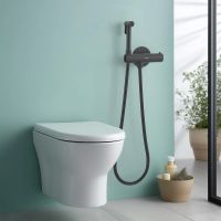 Гигиенический душ со смесителем Aquatek Оберон с термостатом Черный матовый арт-AQ1027MB — фото 4, Гигиенические души