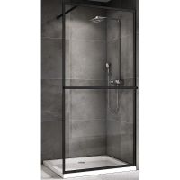 Душевая перегородка Abber Immer Offen 90 профиль Черный стекло прозрачное арт-AG60090B — фото 1, Душевые перегородки