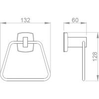 Кольцо для полотенец Nofer Classic Нержавеющая сталь матовая арт-09047.S — фото 3, Полотенцедержатели