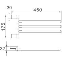 Полотенцедержатель Haiba поворотный Хром арт-HB8813 — фото 2, Полотенцедержатели