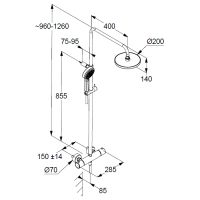 Душевая система Kludi Dive Dual Shower System с термостатом Хром арт-6807905-00 — фото 3, Душевые стойки