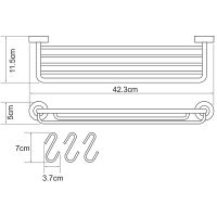 Полка корзина WasserKRAFT Donau Хром арт-K-9415 — фото 4, Полки для ванной и душа