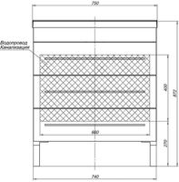 Тумба с раковиной Aquanet Верона 75 Белая арт-212874 — фото 8, Тумбы с раковиной