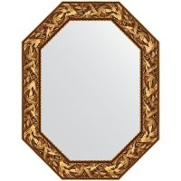 Зеркало Evoform Polygon 88х68 в багетной раме - Византия золото 99 мм арт-BY 7223 — фото 1, Зеркала в ванную комнату