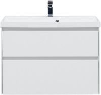 Тумба под раковину Aquanet Гласс 90 подвесной Белая арт-196960 — фото 2, Тумбы под раковину