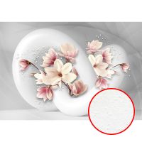 Фреска Ortograf 3D 6710 Фактура бархат FX Флизелин (3,9*2,7) Серый/Розовый, Цветы/Абстракция арт-6710 (бархат FX) — фото 1, Фрески