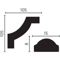 Молдинг Decor-Dizayn 2000x15x8 мм арт-130A — фото 4, Молдинги