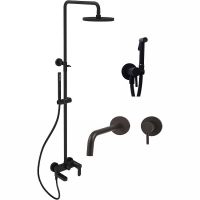 Комплект смесителей Paffoni Light Черный матовый арт-KITZCOL632NO006 — фото 1, Готовые комплекты для ванной комнаты