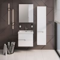 Шкаф пенал Runo Стокгольм 35 R подвесной Белый арт-00-00001125 — фото 4, Пеналы для ванной комнаты