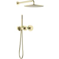 Душевая система Timo Saona с термостатом Золото матовое арт-SX-2359/17SM — фото 1, Встраиваемые душевые комплекты