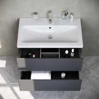 Тумба под раковину AM.PM Gem 75 подвесная Графит матовый арт-M90FHX07522GM — фото 9, Тумбы под раковину