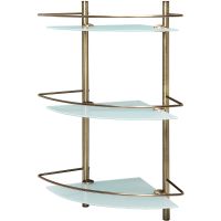 Стеклянная полка WasserKRAFT Exter угловая Светлая бронза арт-K-3533 — фото 1, Полки для ванной и душа