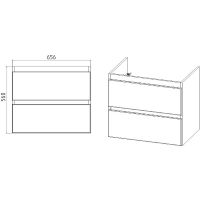 Тумба под раковину VIANT Мальта 70 подвесная Белая Дуб Вотан арт-VMAL70CO-T2YP — фото 6, Тумбы под раковину