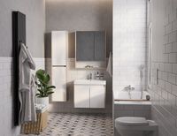 Тумба под раковину Aquaton Сканди Doors 70 Белый глянец Дуб верона арт-1A278901SDB20 — фото 8, Тумбы под раковину