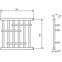 Водяной полотенцесушитель Ника Econ ПМ-6 60/60 Хром арт-ПМ 6 60/60 без полки — фото 2, Водяные полотенцесушители
