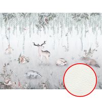 Фреска детская Ortograf Little Friends 34356 Фактура флок FLK Флизелин (4*3) Серый/Зеленый, Животные арт-34356 (флок FLK) — фото 1, Фрески